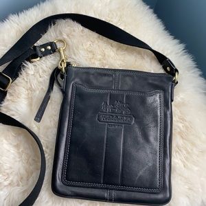 Coach black leather small crossbody